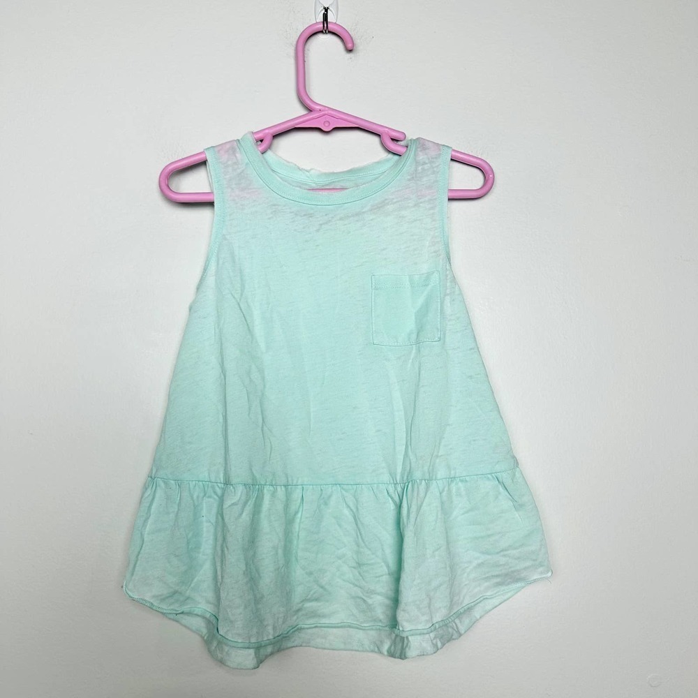 Chaser NWT Girls Kids Sleeveless Crew Neck A-Line Layered Casual Top Mint Size 6